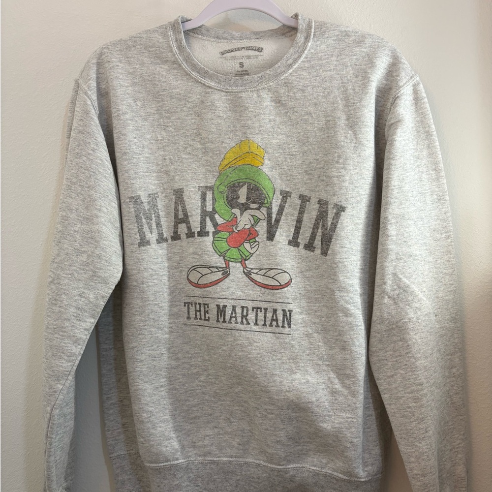 Warner Bros. Light Gray Marvin the Martian Crewneck Sweatshirt